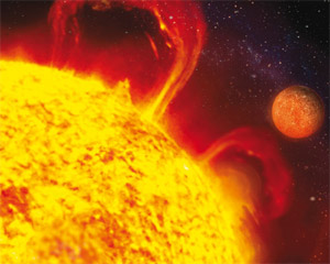 Меркурианская экзосфера в значительной степени обязана своим существованием Солнцу. Во всяком случае, это относится к водороду и гелию, приносимым к планете солнечным ветром. Изображение «Популярная механика»