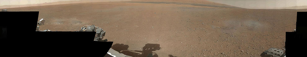 Это место, куда приземлился марсоход Curiosity — кратер Гейла