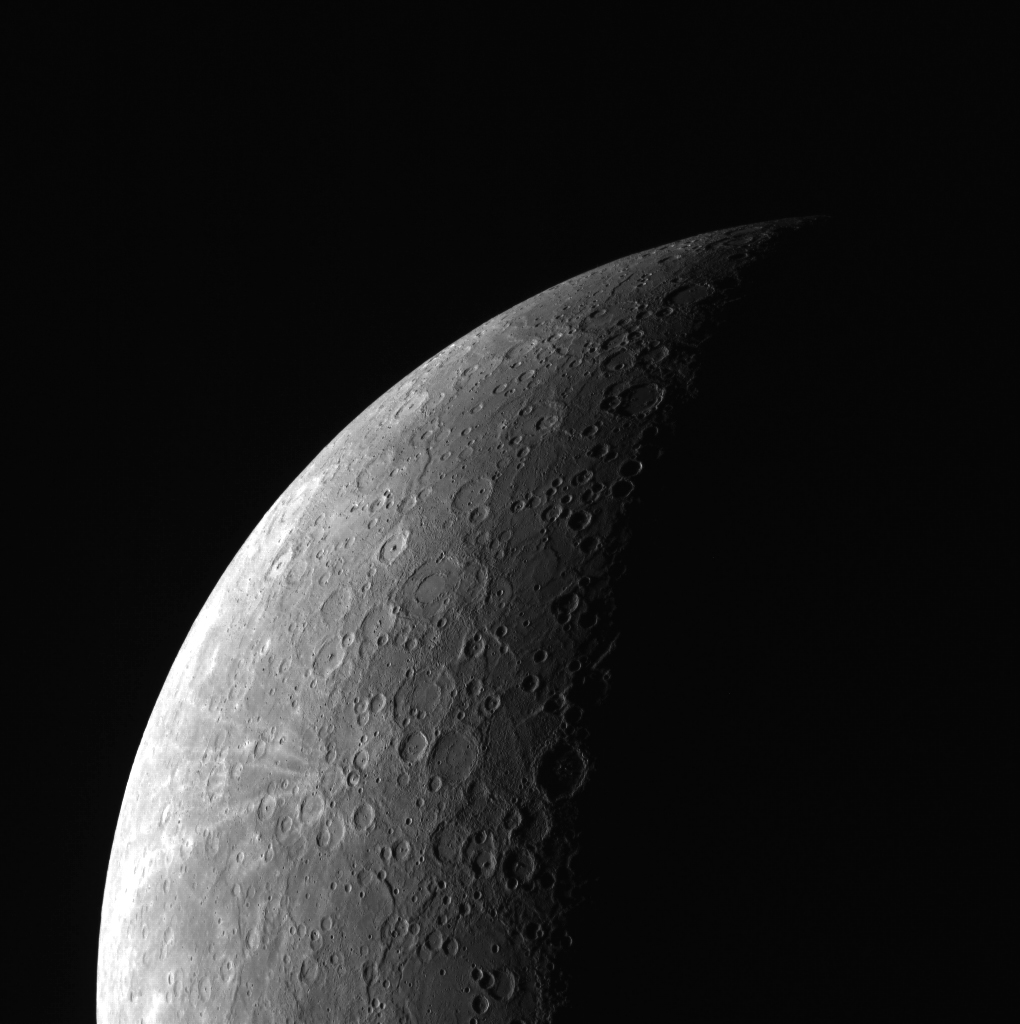 Южное полушарие Меркурия, снимок MESSENGERA