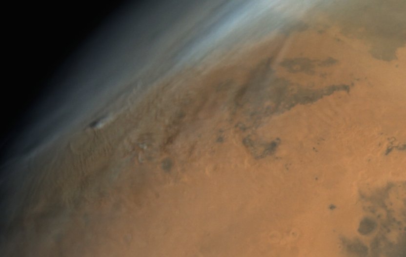 Марсианские облака снятые зондом MOM (Индия) в сентябре 2014 года.