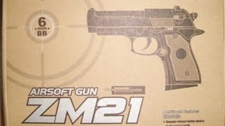 Пистолет на пульках Металлический ZM21 Стреляю по коробке