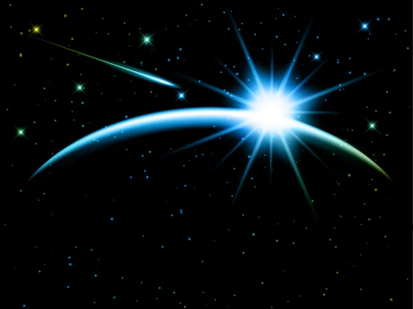 Ночное небо с падающая звезда — стоковое фото