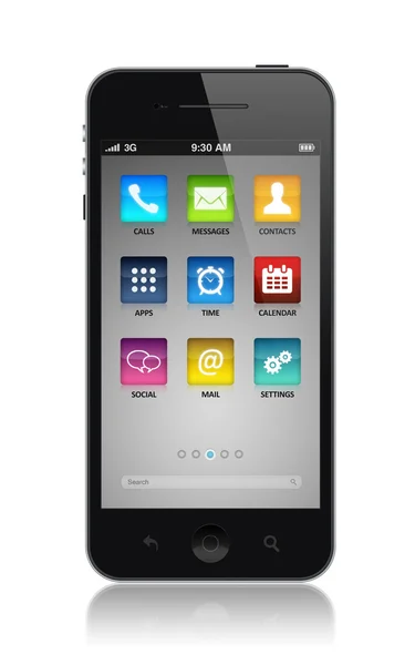 Современный смартфон с иконки приложений — стоковое фото