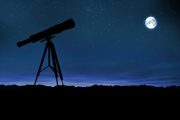 Полная Луна телескоп — стоковое фото