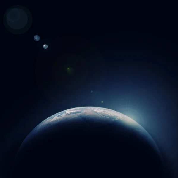 Земля Голубая планета в космосе с звездой — стоковое фото