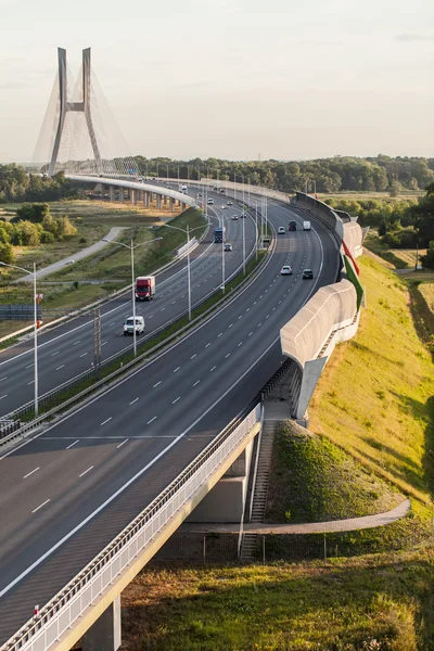 Аэрофотоснимок шоссе в Польше — стоковое фото