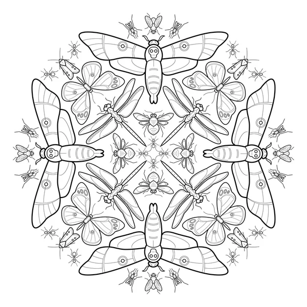 Векторная иллюстрация орнамент от насекомых — стоковый вектор