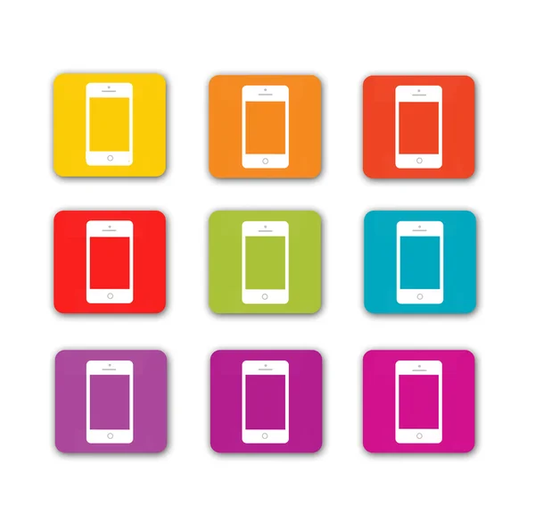 Мобильные символы в цветах — стоковый вектор