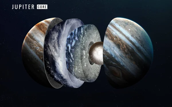 Внутренняя структура Юпитер. Элементы этого изображения, представленной НАСА — стоковое фото