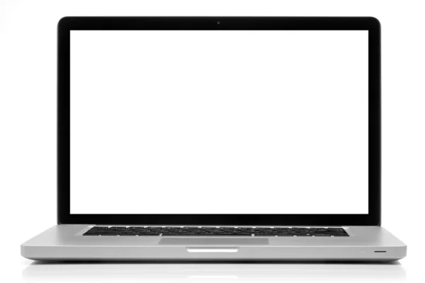 Ноутбук с пустым экраном, изолированным на белом — стоковое фото