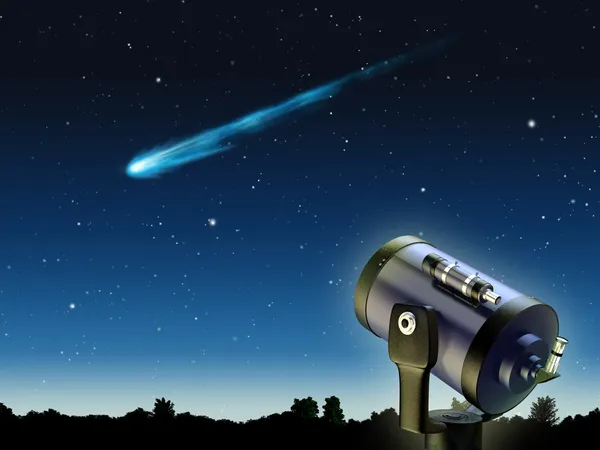 Кометы и звездное небо — стоковое фото