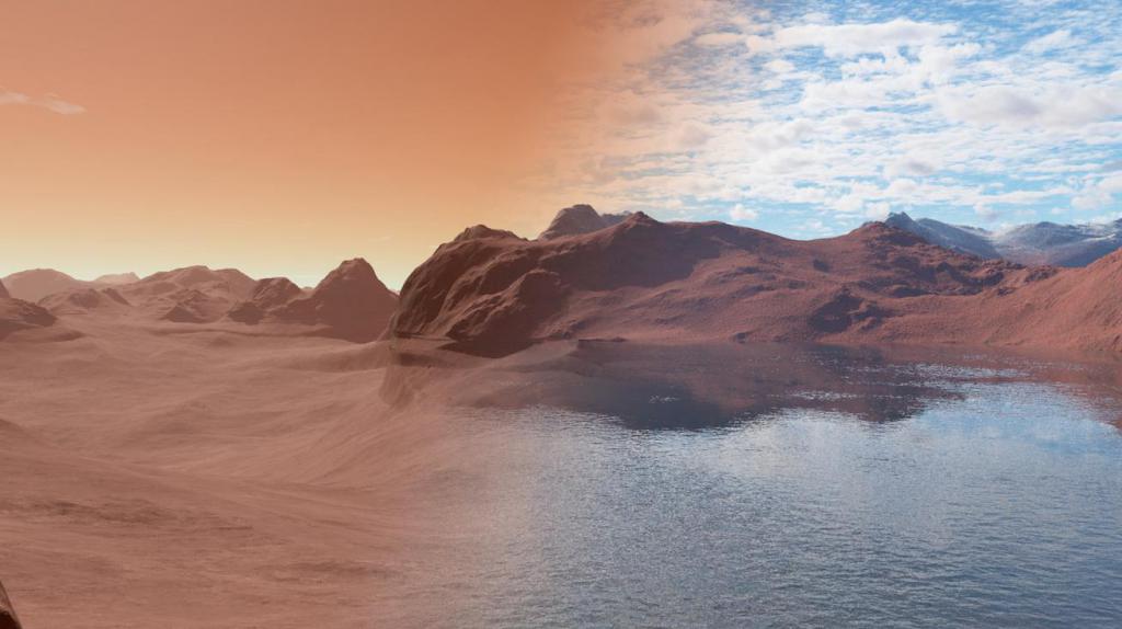 пейзаж земной и марсианский