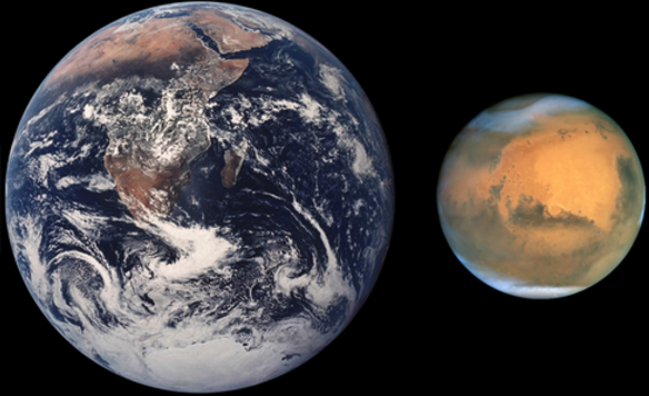 марс и земля