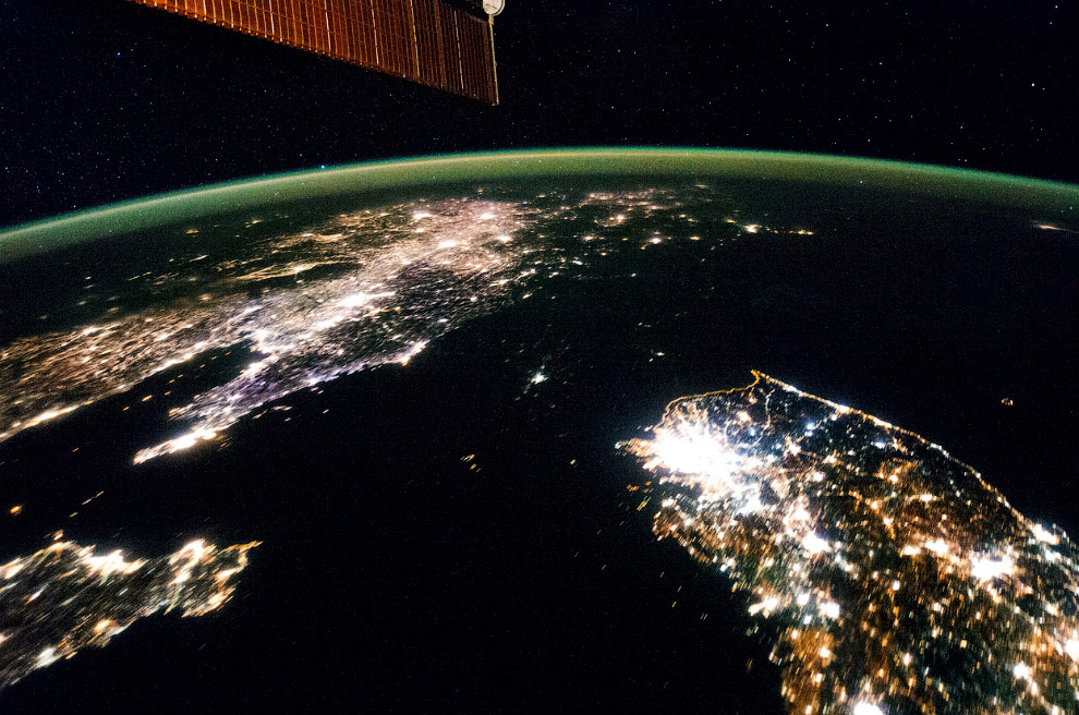 Восточная Азия и ночной образ Корейского полуострова