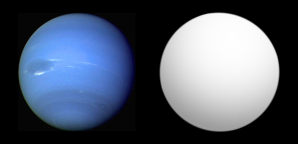 Сравнение Глизе 436 b (справа) с Нептуном