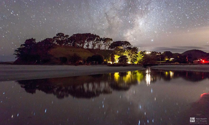 Новая Зеландия астрономия, день, звезды, небо