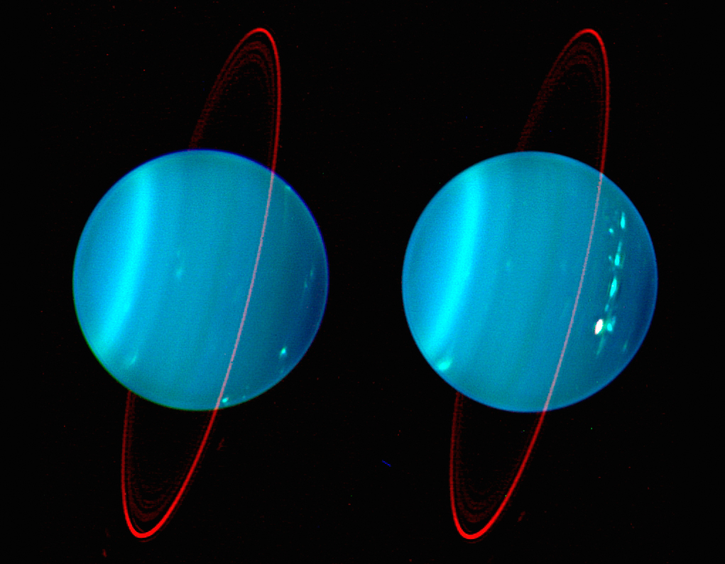 Уран, инфракрасные снимок телескопа Кек