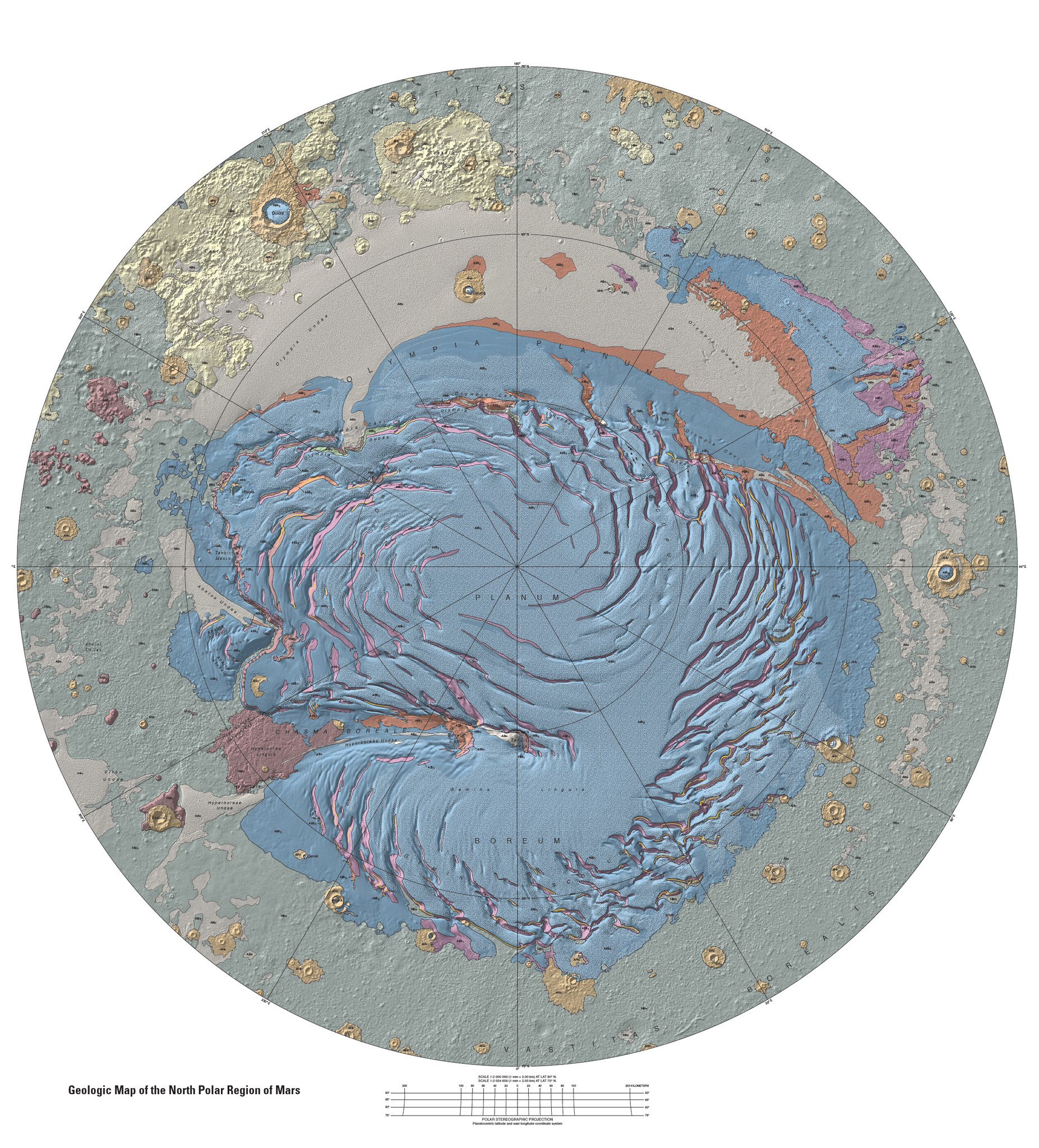 Карта Северного полюса планеты
