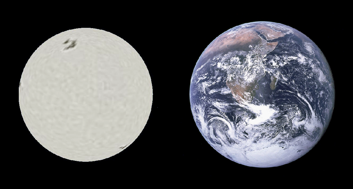 Сравнение размеров белого карлика Сириуса В и Земли