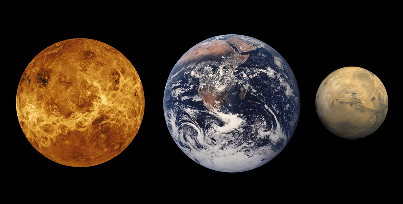 Венера, Земля и Марс