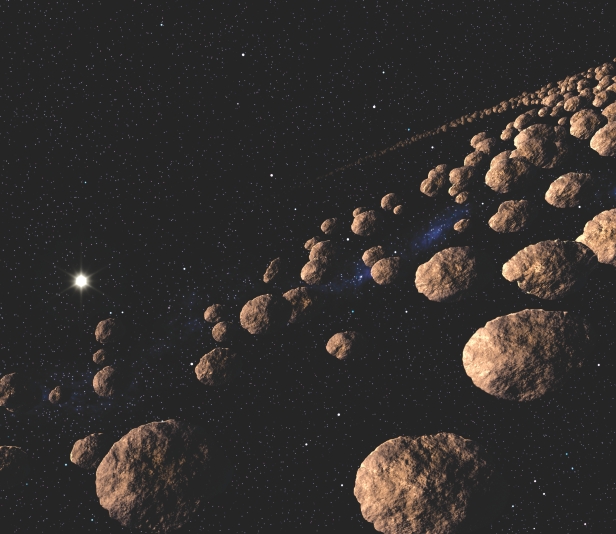 Пояс астероидов в представлении художника Источник: spaceanswers.com