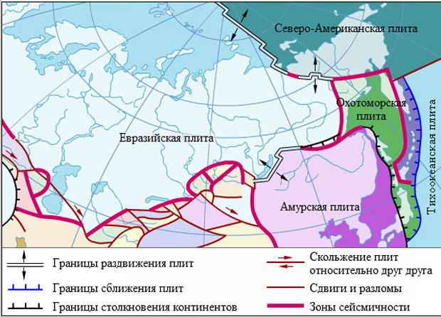 Карта литосферных блоков России