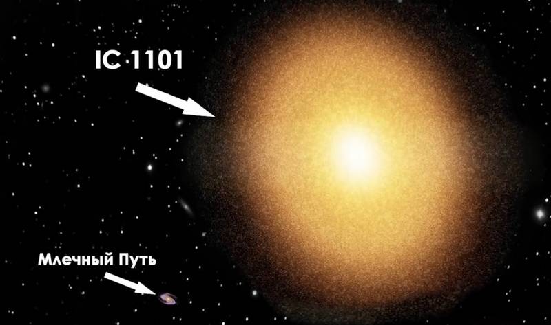 IC 1101 - самая большая галактика во Вселенной.
