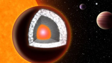 Алмазная экзопланета 55 Cnc e глазами художника