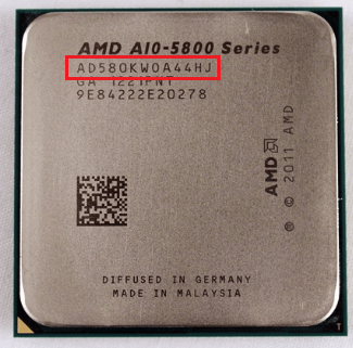 CPU Part Number на процессоре AMD.
