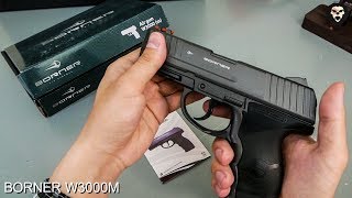 Пневматический пистолет Borner W3000m из металла. (стрельба и замер мощности)