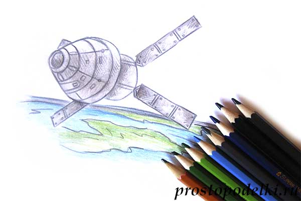 Как нарисовать спутник-title
