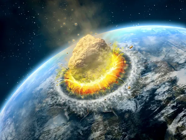 Воздействие астероида — стоковое фото