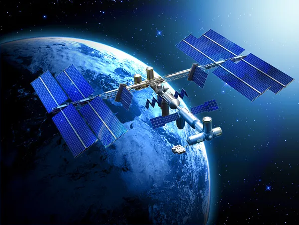 Космическая станция спутниковой — стоковое фото