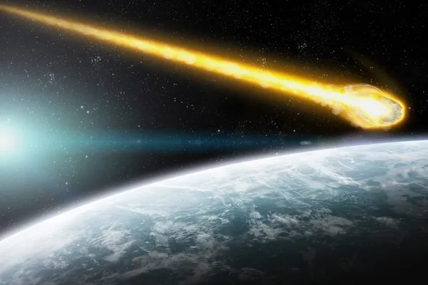 Астероиды на планете Земля — стоковое фото