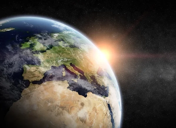 Планета Земля восхода солнца — стоковое фото