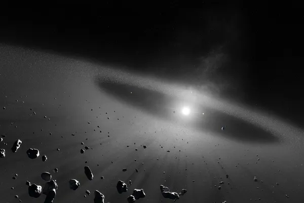 Пояс астероидов с внутренней четырех планет солнечной — стоковое фото