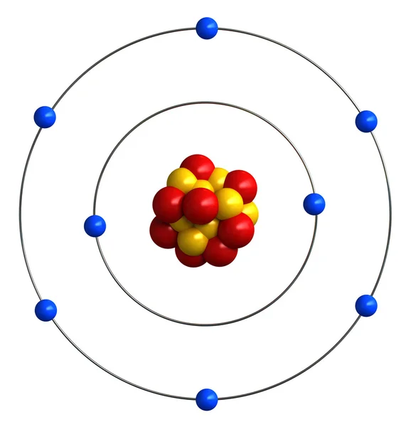 Атомная структура кислорода — стоковое фото