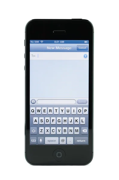 Сообщений экрана текста на iPhone 5 — стоковое фото
