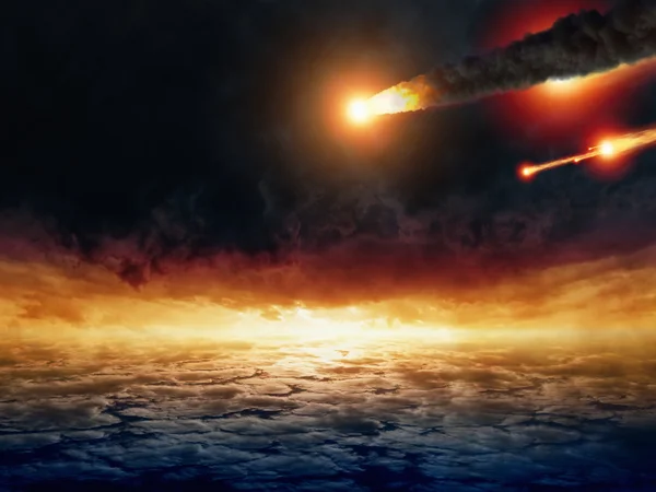 Воздействие астероида — стоковое фото
