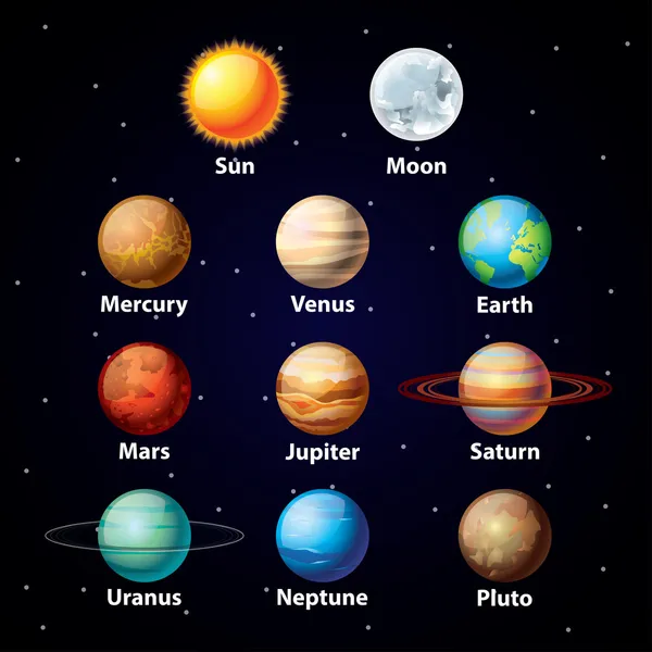 Глянцевый планет Векторный набор — стоковый вектор