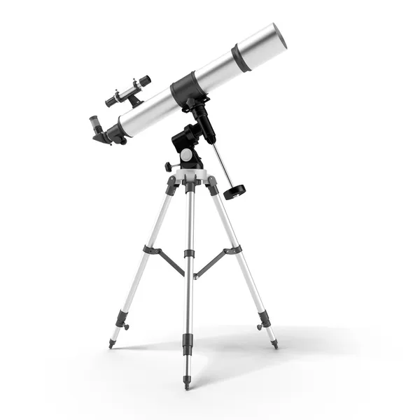 Серебряный телескоп на подставке — стоковое фото