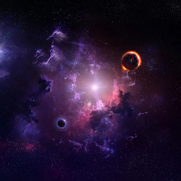 Космическая пыль starfield и туманность делают интервалы между художественной галактикой творческий фон — стоковое фото