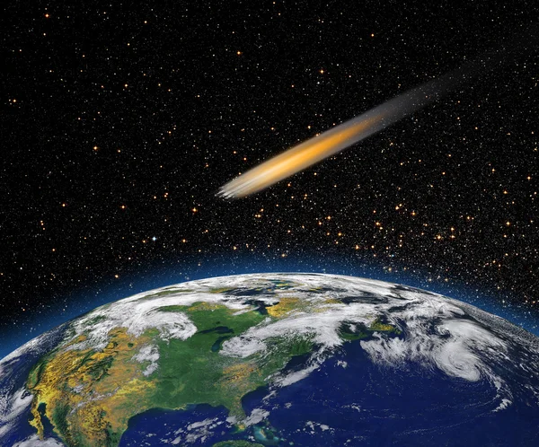 Атака астероида на землю «элементы этого изображения, представленной НАСА — стоковое фото