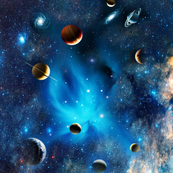 Вид Вселенной с планетами — стоковое фото