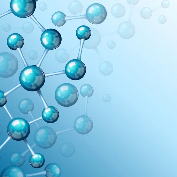 Синий молекулы 3d фон — стоковый вектор
