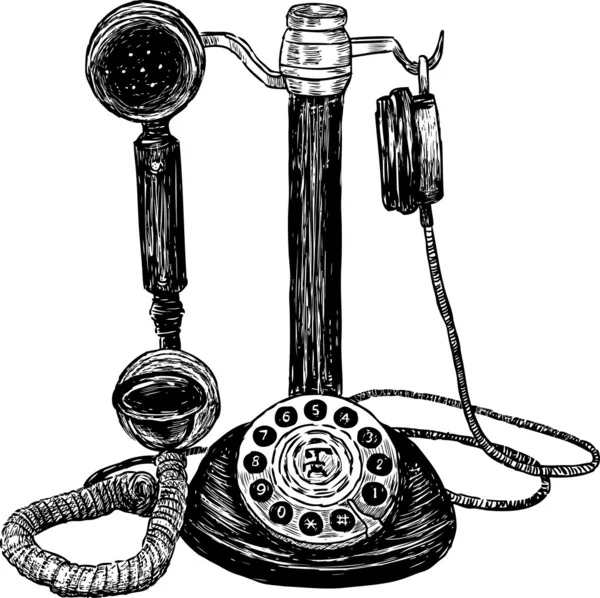 Старинный телефон — стоковый вектор