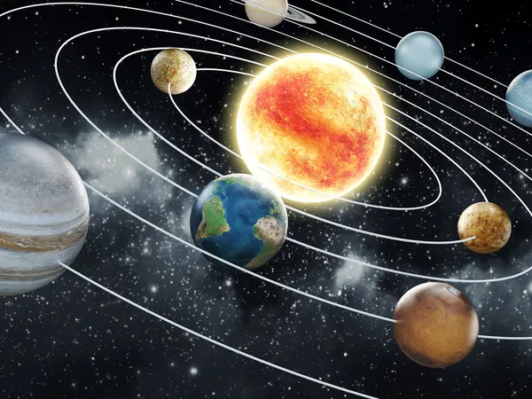Иллюстрация солнечной системы — стоковое фото