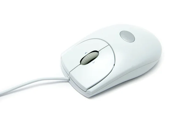 Белая компьютерная мышь — стоковое фото