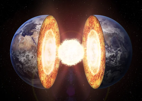 Структура ядра Земли — стоковое фото