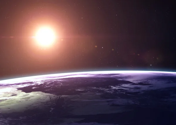 Снимок из космоса, показывая все они красоту земли. Очень детальное изображение, включая элементы, представленной НАСА. Другие ориентиров и планет доступны — стоковое фото